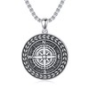 Shusukue Compass Chain 925 Sterling Silver Compass Pendant Necklace Oxidised