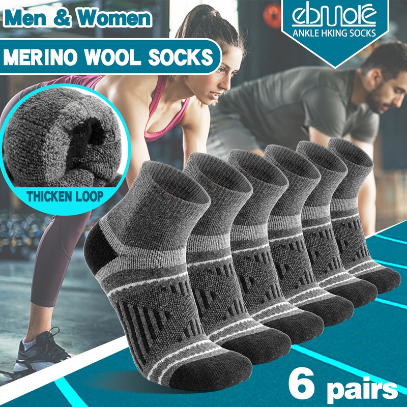 Merino Wool Ankle Hiking Running Socks Warm Winter Thermal Thick