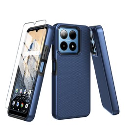 Mocotto for Boost Summit 5G Case with Tempered Glass Screen Protector,Dual Layer Heavy Duty Shockproof Protection (Boost Summit 5G,Blue)