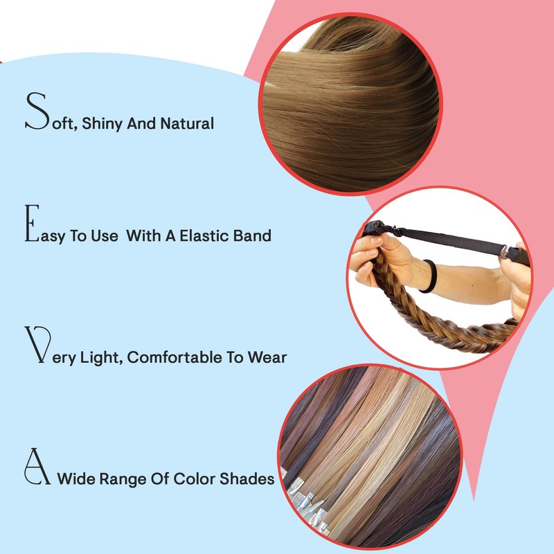 CAISHA Braided Hairpiece Hairband Headband Hair Accessories Red Mix HZ303