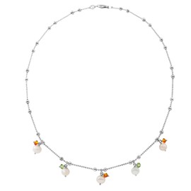 Orphelia Jewelry ZR - 3798 Children's Necklace with Pendant 925 Sterling Silver with Synthetic Pearls and Zirconia 45 CM ZK - 2551