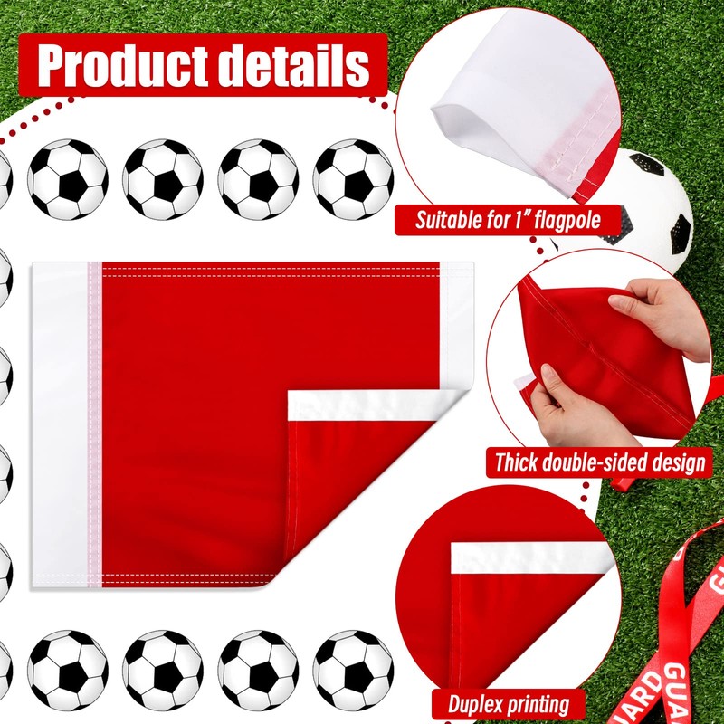 Set of 4 Red Replacement Soccer Flags Soccer Corner Flags