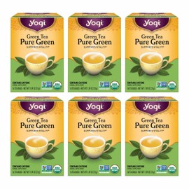 Yogi Tea Pure Green Tea - 16 Bags per Pack (6 Packs) - Organic - Supports Overall Health & Provides Antioxidants