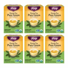 Yogi Tea Pure Green Tea - 16 Bags per Pack (6 Packs) - Organic - Supports Overall Health & Provides Antioxidants