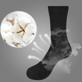 YUEDGE Men's Black Argyle Business Dress Socks Thin Cotton Casual Men Socks For Men Size 10-13, Lycra Elastic, 6 Pairs/Pack