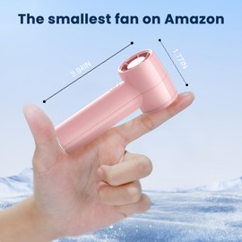 HandFan Super Portable Mini Handheld Fan, 19000RPM Powerful Pocket Turbo Fan, Personal High Speed Fans Battery Rechargeable, 3 Speeds Adjustable for Women Men Kids Travel Outdoors(Gloss Pink)