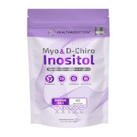 HEALTHADDICTION - Inositol 40:1 con Zinc, D3, B9 y Probióticos – Myo & D-Chiro – Suplemento Alimenticio en Polvo Vegano Sin Gluten ni Lácteos – 225 g 