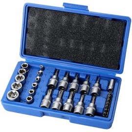Torx Bit Socket Set, 29 Pieces, E & T Type Torx Socket, Torx Screw Bit Set, Flower Shape, Star Shape, 1/4", 3/8", 1/2", Torx Bit Socket, Bit, Maintenance, Maintenance, Repair, Includes Dedicated Case
