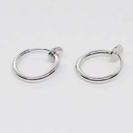 Generic A Season__ 925 Sterling Silver Hoop Spring 14k White Gold Small Hoop Clip On Earrings for Women and Men, For Non Piered Ear (16mm), WE1626EDBJ