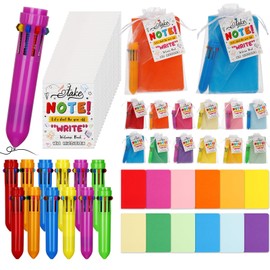 TaoBary 24 Sets Back to School Supplies Includes 24 Notebooks 24 Click Pens 24 Take Notes Gift Cards and 24 Drawstring Organza Bags for Back to School Party Favors Classroom Goodie Stuffer Gift