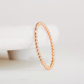 Dot Stacking Ring | Silver, Gold, or Rose Gold | Dotted Beaded Stackable Ring Band | Skinny Thin Bands Midi Ring Thumb Ring | USA Sizes 2-12 (9.5, 14K Gold Fill)