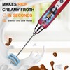 YUSWKO Red Milk Frother Handheld with 3 Heads, Coffee Whisk