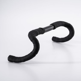 Fabric Knurl Gravel Handlebar Tape Gravel Bike - Road Bike Bar Tape with Handlebar Plugs and Finishing Strips - 200 x 3 cm - 3.5mm Thick - Black