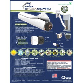 Airex Model 72E-W E-Flex Guard White Line Set Cover/Protector/Sleeve for 5/8", 3/4" or 7/8" Copper Tubing w/ 1/2" Wall Insulation (6 Feet) White Pipe Insulation Airex Flex Guard