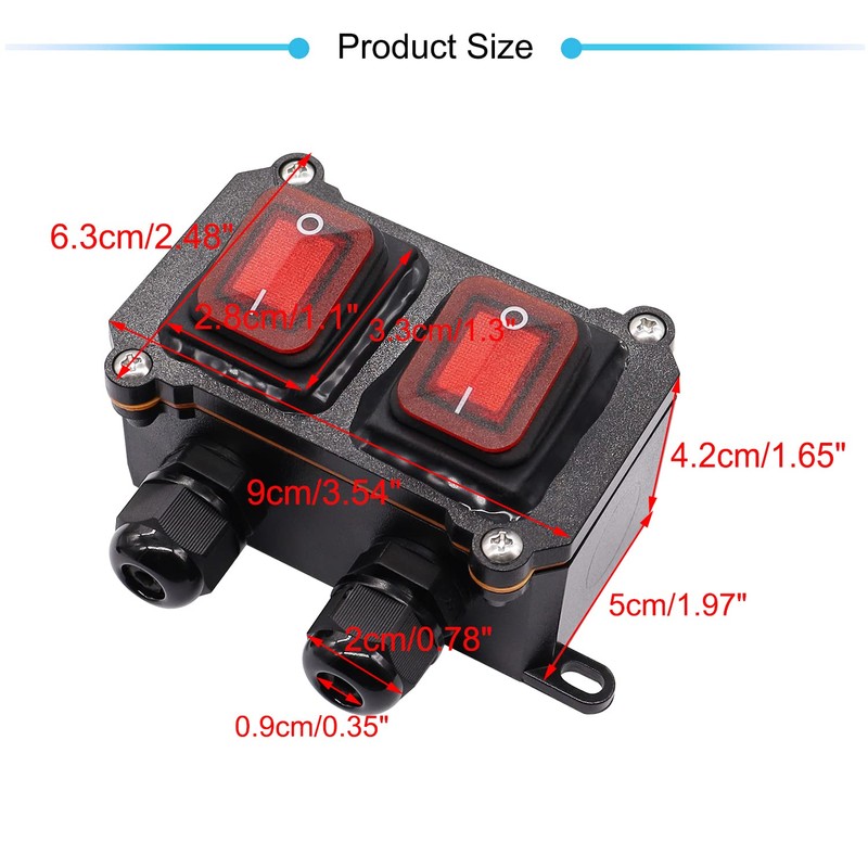Hmknana IP67 Waterproof Inline Cord Switch 12V DC 20A 4Pin