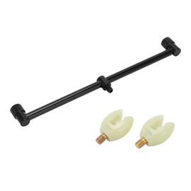 Carp Fishing Rod Support Buzz Bar with Luminous Head Aluminum Alloy Fishing Buzz Bars Accessory(30cm Bracket 2 Head )
