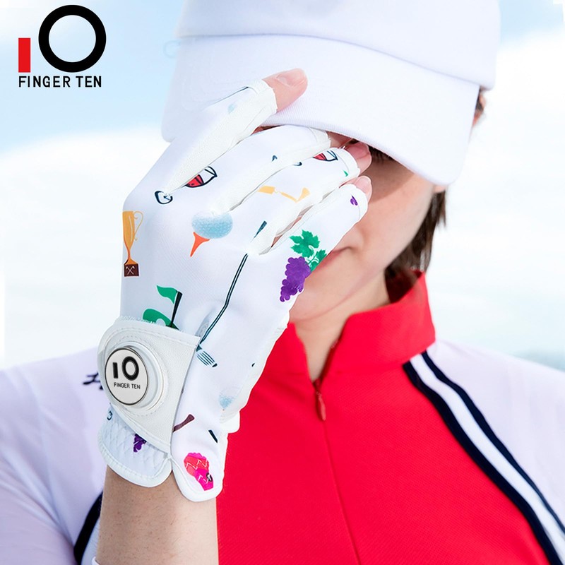Golf Glove Womens Ambidextrous All-Weather Ball Marker Squeeze Soft Comfort