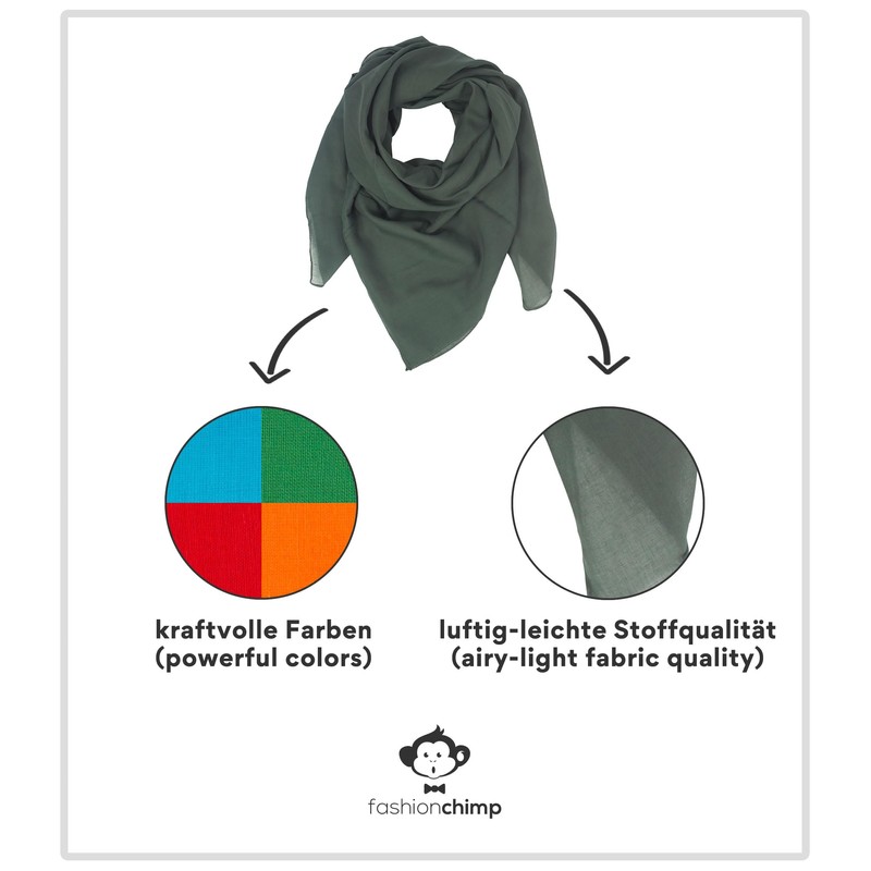 fashionchimp Basic Triangular Scarf in Plain Colours Made of 100%