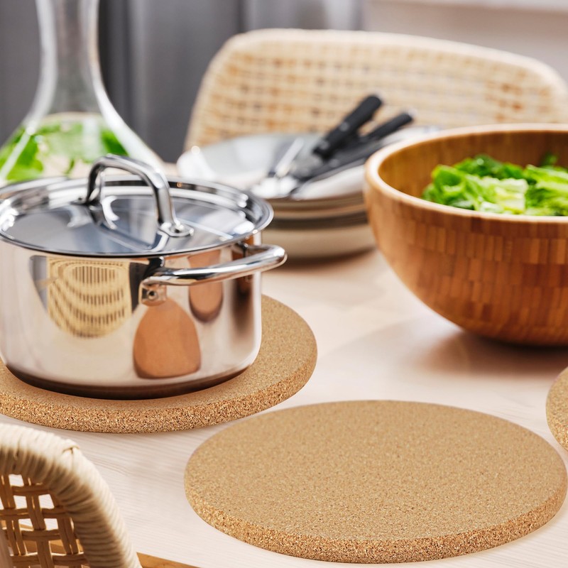 6 Pack Extra Large Cork Trivet, 9.5 Inch High-Density Thick
