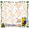 クリスマスオーナメント DIYアートクラフト 未完成の塗装可能な空白の装飾品 木製 50枚セット 10種類 サンタクロース/雪だるま/トナカイ/ベル/クリスマスツリ/ギフト/天使/靴下/雪片/ラブハーツ クリスマスツリー飾り屋内と屋外デコレーション壁掛け 玄関ぶら下げ 子供ギフト