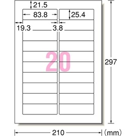 エーワン ラベルシール ラベル 用紙 表示用 整理収納 20面 15シート 28461