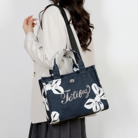 Makukke Canvas Bow Totes Bag Women - Medium Shoulder Hobo Bag Handbags Crossbody Purses for Work Shopping Travel