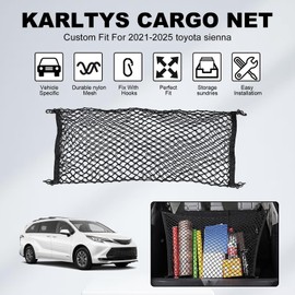 Karltys Envelope Style Cargo Net for Toyota Sienna 2026 2025 2024 2023 2022 2021, 2025 Sienna Accessories Rear Trunk Mesh Cargo Net, Elastic Heavy Duty Nylon Mesh Storage Netting Organizer