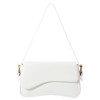 Shoulder Bag for Women Y2K Trendy Purse Vegan Leather Hobo Handbags Clutch Saddle Bag with 2 Removable Strap (White)