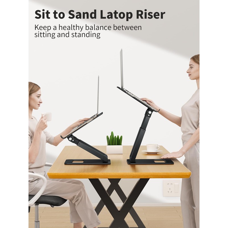 tounee Laptop Stand for Desk Adjustable Height, Telescopic Computer Stand
