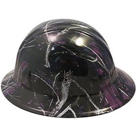 Texas America Safety Company Muddy Girl Full Brim Style Hydro Dipped Hard Hat - Purple