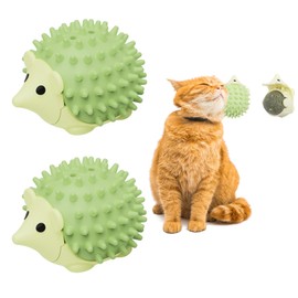 AUKSKY 2PCS Catnip Toys for Indoor Cats, Cat Self Groomer with Catnip Ball & Gall Fruit, Cat Toy Ball Stick on Wall, Kitty Teeth Cleaning Dental Chew Toys, Catnip Wall Balls for Cats Lick