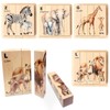 Toynificent Wooden Puzzles for Toddlers, Montessori Toys, 4 in 1