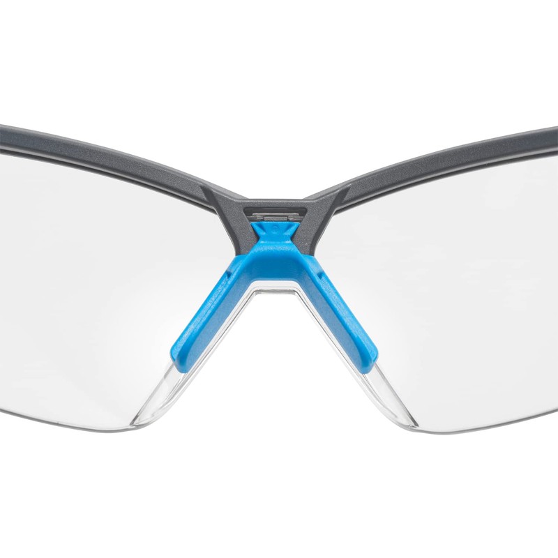 Uvex suXXeed Safety Glasses for Work and Laboratory, Transparent/Anthracite Blue