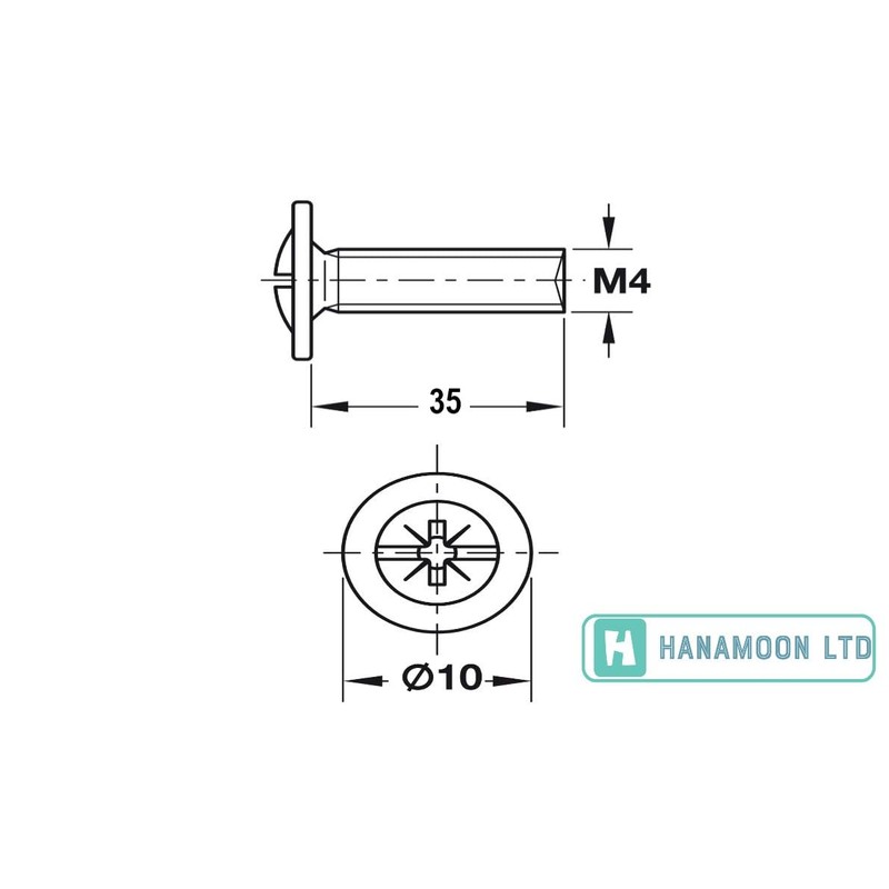 20 pcs Door Knob Handle M4 x 35mm Screws for