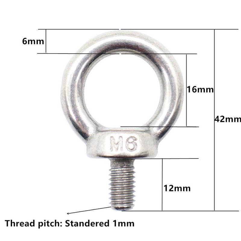 Eowpower 10 Pieces M6 Male Thread Machinery Shoulder Lifting Ring