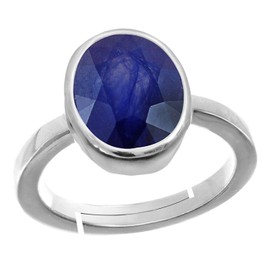 PRAJAPATI GEMS Certified Unheated Untreatet 2.25 Ratti 2.75 Carat A+ Quality Natural Blue Sapphire Neelam Gemstone Ring For Women's and Men's
