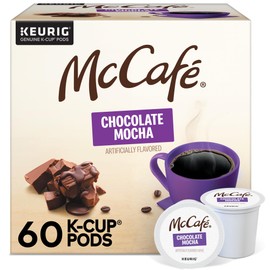 McCafe Chocolate Mocha Coffee, Keurig Single Serve Coffee K-Cup Pods, Flavored Coffee, 60 Count, (6 Packs of 10)