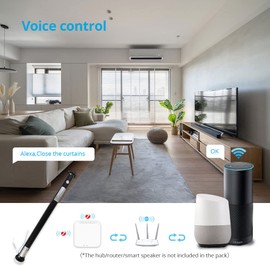 Blindsmart Rechargeable Tuya Zigbee Roller Blinds Motor for 38mm Tube, Motorized Window Shades Automatic Blinds Curtain Opener APP Control, Zigbee Hub Required (with 9-Channels Remote)