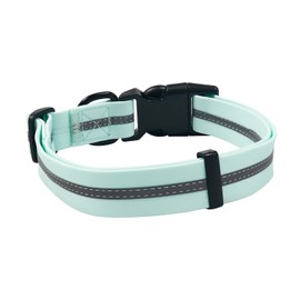 NIMBLE Dog Collar Waterproof Pet Collars Adjustable, Reflective, Durable Flex Poly Coated Nylon Basic Dog Collars 9 Colors in Size S/M/L (Light Blue, Large (15.35”-24.8”inches))