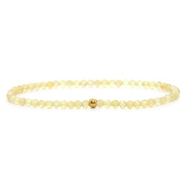 Echtes Gelber Apatit Edelstein Armband mit facettierten 3mm Perlen - verschiedene Längen - Heilstein Schutzstein Edelsteinarmband Glücksbringer Talisman Geschenk (Gelb. Apatit, 22CM)