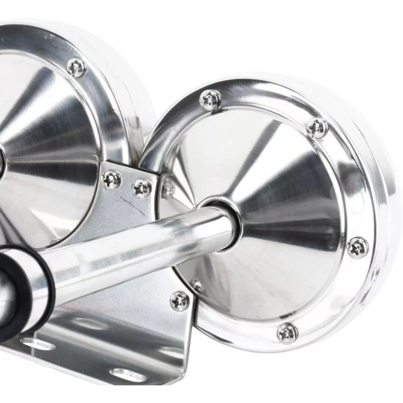 Amarine Made 12V 125db Stainless Steel Dual Trumpet Horn Electric