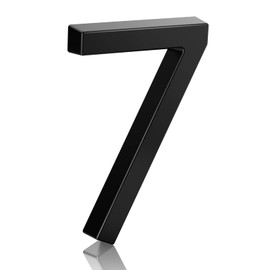 6" Floating Stainless Steel Address House Number, Modern Metal Anti-Rust House Numbers with Nail Kits for Door Garden Mailbox Decor Visibility Signage (7)