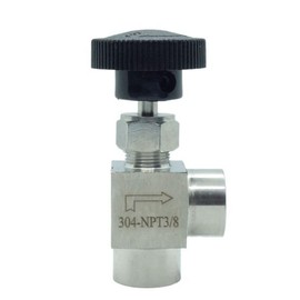 CDQBWKJGFJ 1 Piece Stainless Steel 304 Instrument Gas Angle Needle Valve 3/8" NPT Female x 3/8 NPT Female