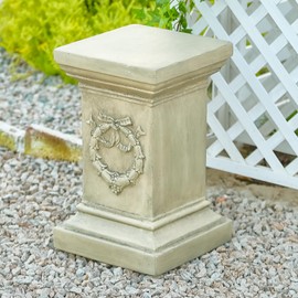 MOCOME 19.57" Tall Garden Pedestal Stand for Statues, Heavy Duty Magnesium Oxide Plant Stand, Weatherproof Outdoor Pedestal for Sculptures, Flower Pots, Decor – Sturdiness Plinth Base Statue Riser