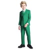 Boys Suit 5 Piece Kids Party Tuxedo Green Blazer Vest