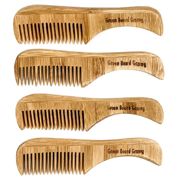 Naturally Normal Bamboo Mustache Comb (4-Pack) – Sustainable Wood Combs that Plant Trees by Green Beard Grmng