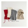 Kids' Balaclava Winter Beanie Hat lf3004 - Free Size (49-53cm, Ages 3-8) Gray Button Closure 3ea