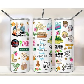 Golden Girls Tumbler, Live Like Rose Love Like Blanche Skinny Tumbler, Gift For Golden Girls Lovers, Friend Birthday, Friends Gift 20oz Insulated Coffee/Tea Stainless Steel Travel Tumbler with Lid