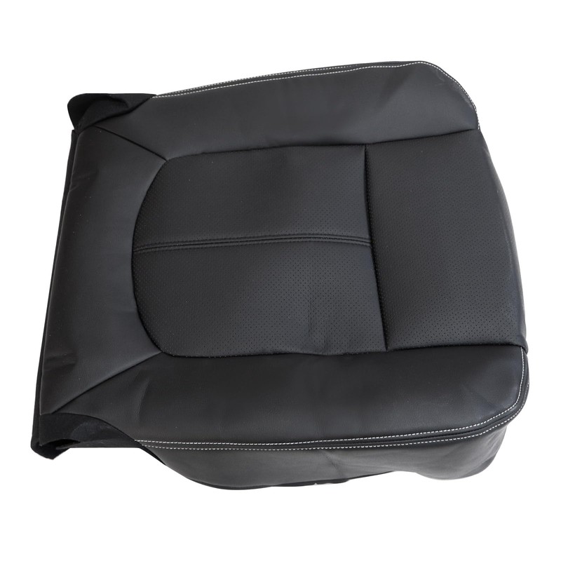 Priprilod Black Leather Driver Side Bottom Perforated Replacement Seat Cover