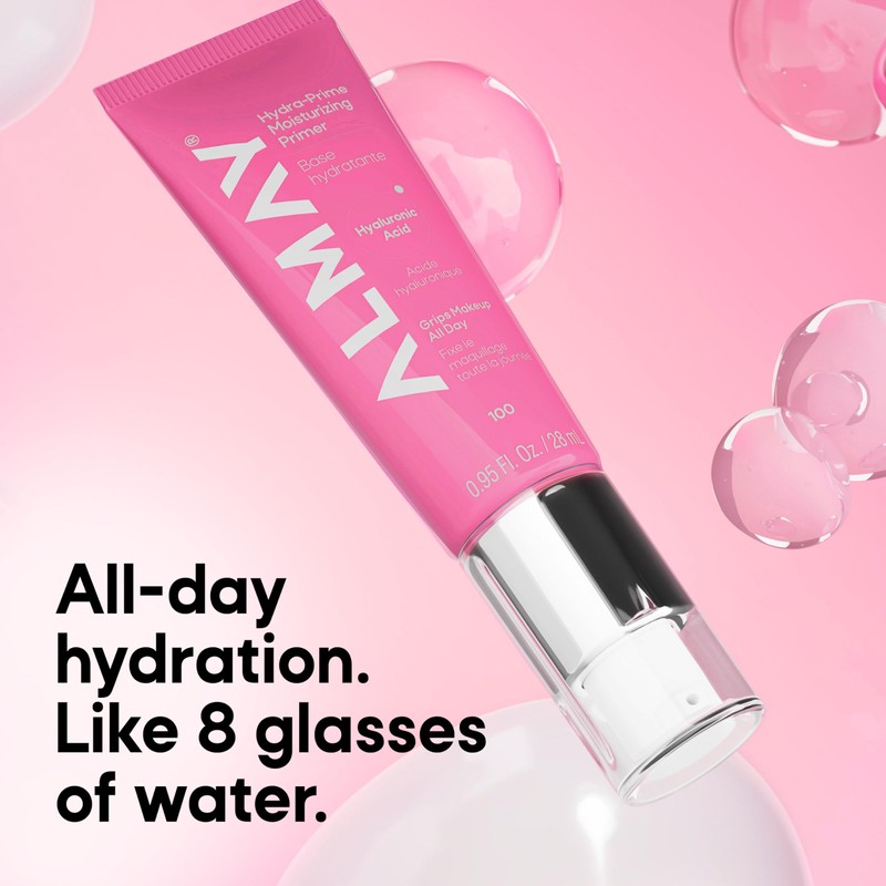 Almay Hydra-Prime™ Moisturizing Primer, Hydrating, Long-Lasting Makeup, Cruelty-Free, Skin-Smoothing, 100,